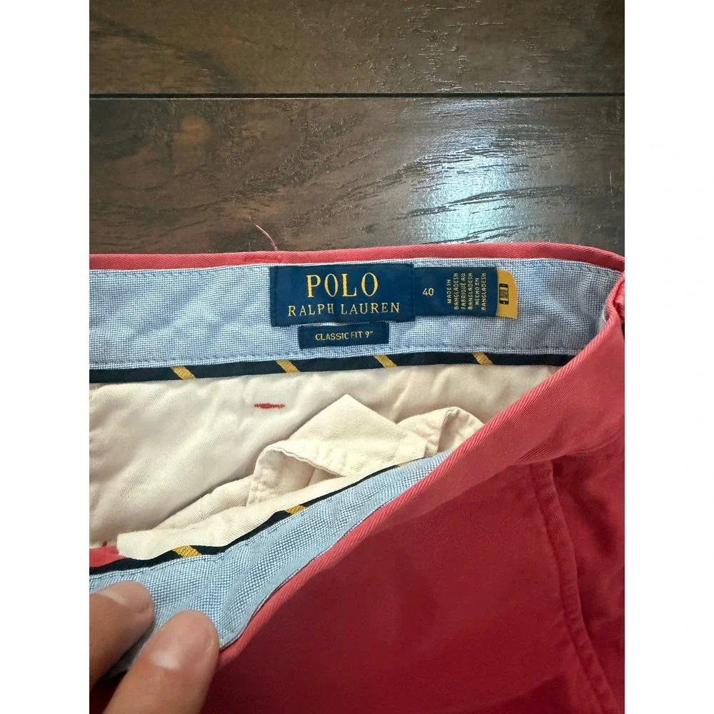 Polo‎ Ralph Lauren Mens Classic Fit 9 Chino Shorts Coral Red Size 40